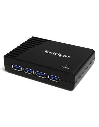 StarTech.com Adaptador Concentrador Hub Ladrón USB 3.0 Super Speed 4 Puertos Salidas PC Mac - Negro