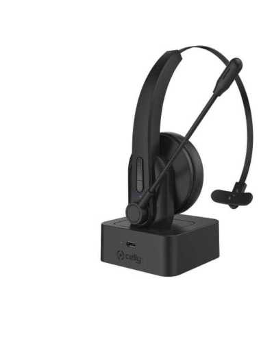 Celly SWHEADSETMONO Auriculares Inalámbrico Diadema Oficina Centro de llamadas Bluetooth Base de carga Negro