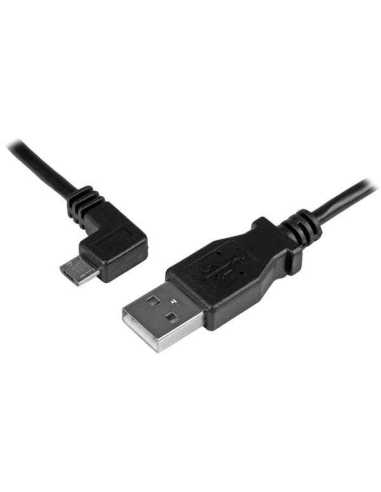 StarTech.com Cable de 0,5m Micro USB Acodado a la Izquierda para Carga y Sincronización de Smartphones o Tablets
