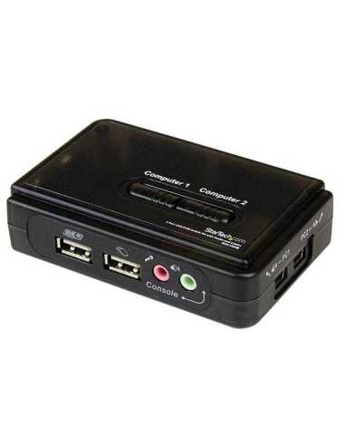 StarTech.com Juego de Conmutador KVM de 2 puertos con todo incluido - USB - Audio y Vídeo VGA