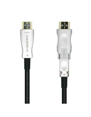 AISENS Cable HDMI V2.0 AOC Desmontable Premium Alta Velocidad HEC 4k@60Hz 4 4 4 18Gbps, A M-D A M, Negro, 30m