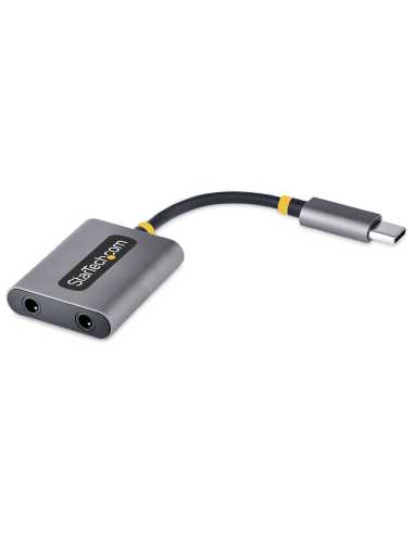 StarTech.com Divisor USB-C de Auriculares - Adaptador USB Tipo C a 2 Auriculares - Multiplicador para Dos Auriculares con