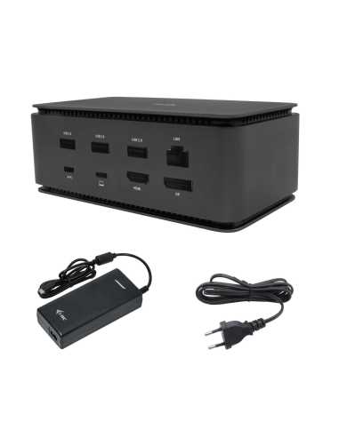 i-tec Metal USB4 Docking station Dual 4K HDMI DP with Power Delivery 80 W + Universal Charger 100 W